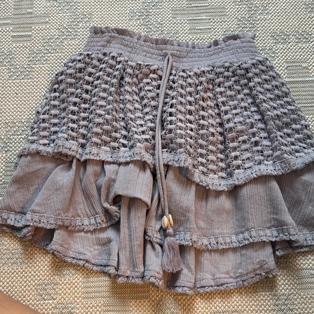 Women's Gray/Purple Layered Skirt